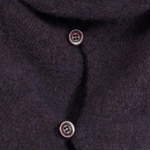 Sarah Pacini Purple Wool-Blend Knit Cowl-Neck Cropped Sweater - Picture 6 of 9